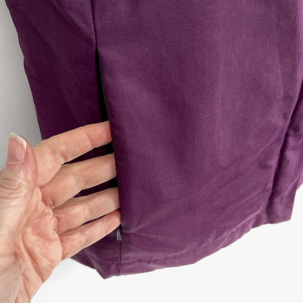Eileen Fisher Women's Cotton Blend CUSTOM Dog Vest Size MP Zip Purple Eggplant - Picture 10 of 12